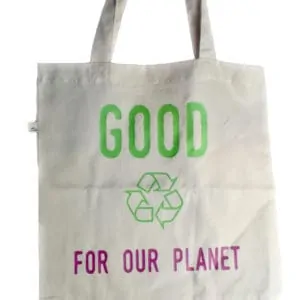 Sac shopping 100% recyclé blanc Good For Our Planet 2
