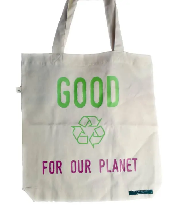 Sac shopping 100% recyclé blanc Good For Our Planet 2