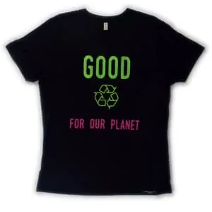 T-shirt 100% recyclé unisexe black Good For Our Planet