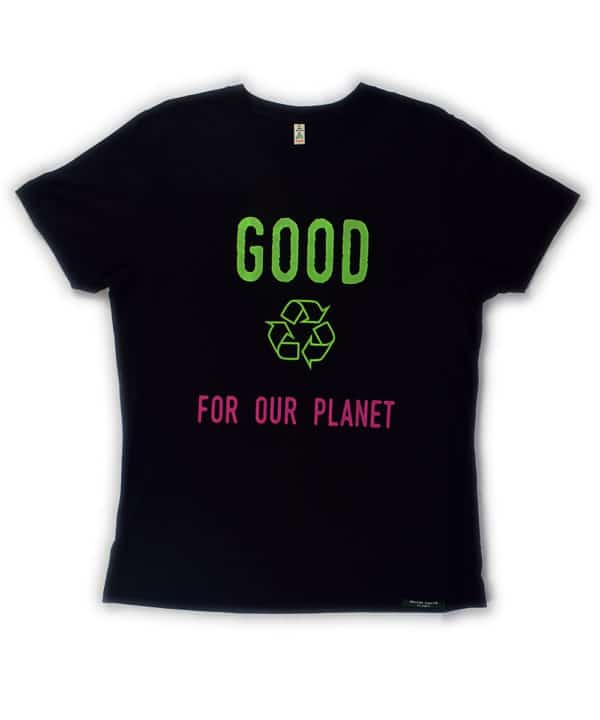 T-shirt 100% recyclé unisexe black Good For Our Planet