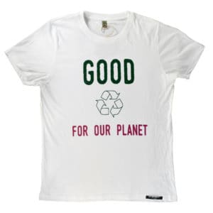 T-shirt 100% recyclé unisexe blanc Good For Our Planet 2