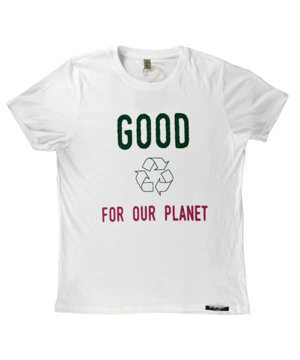 T-shirt 100% recyclé unisexe blanc Good For Our Planet 2