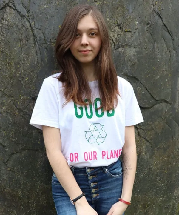 T-shirt 100% recyclé unisexe blanc Good For Our Planet 22