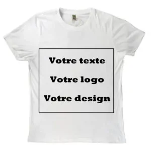 T-shirt 100% recyclé unisexe blanc personnalisé 1